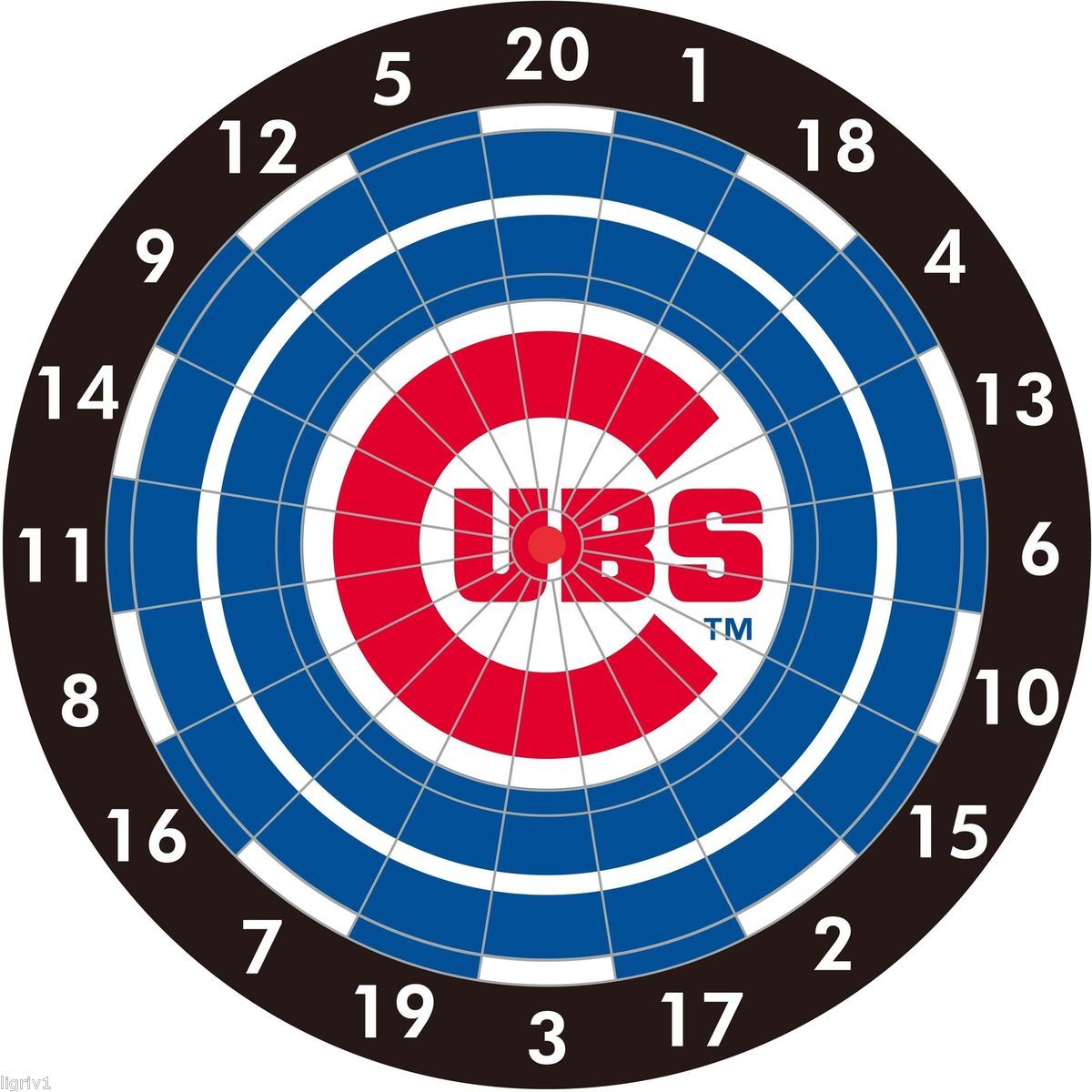 MLB Chicago Cubs Bristle Steel Tip Dart Board New