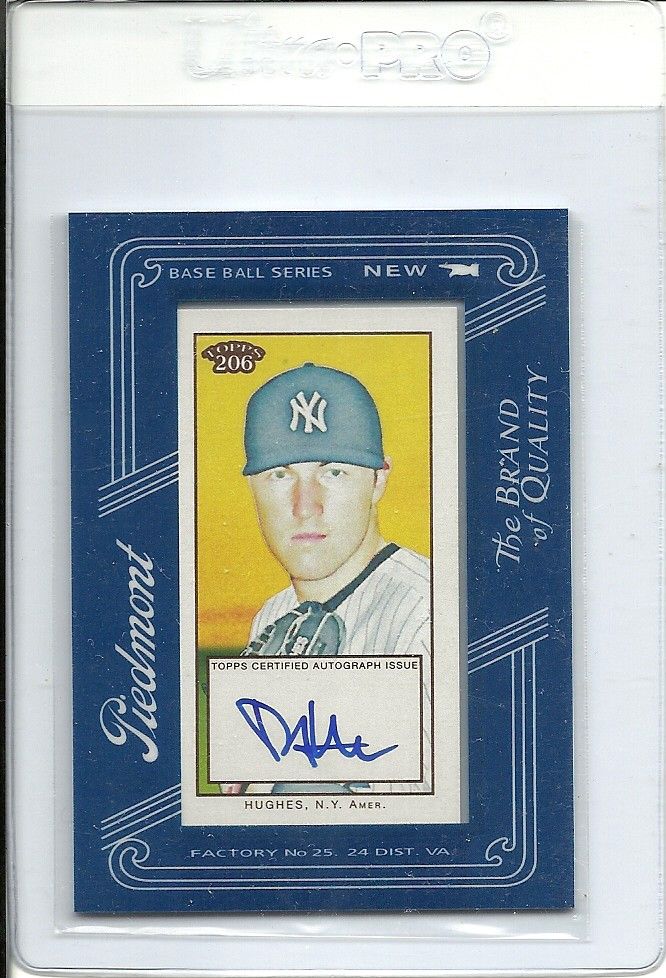 2009 Topps T 206 Piedmont Blue Border Phil Hughes ROOKIE AUTO FINALLY