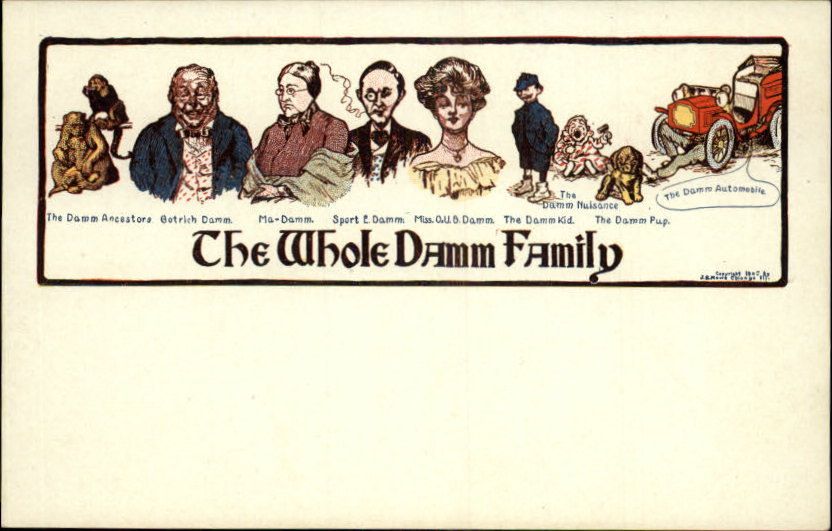 The Whole Damm Family c1905 Postcard