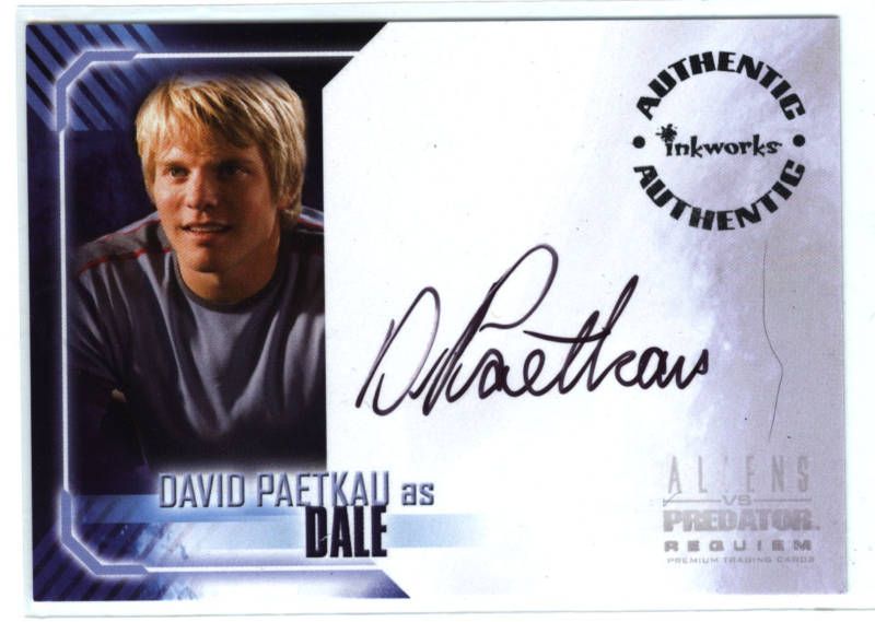 David Paetkau Autograph Aliens vs Predator Auto A 6