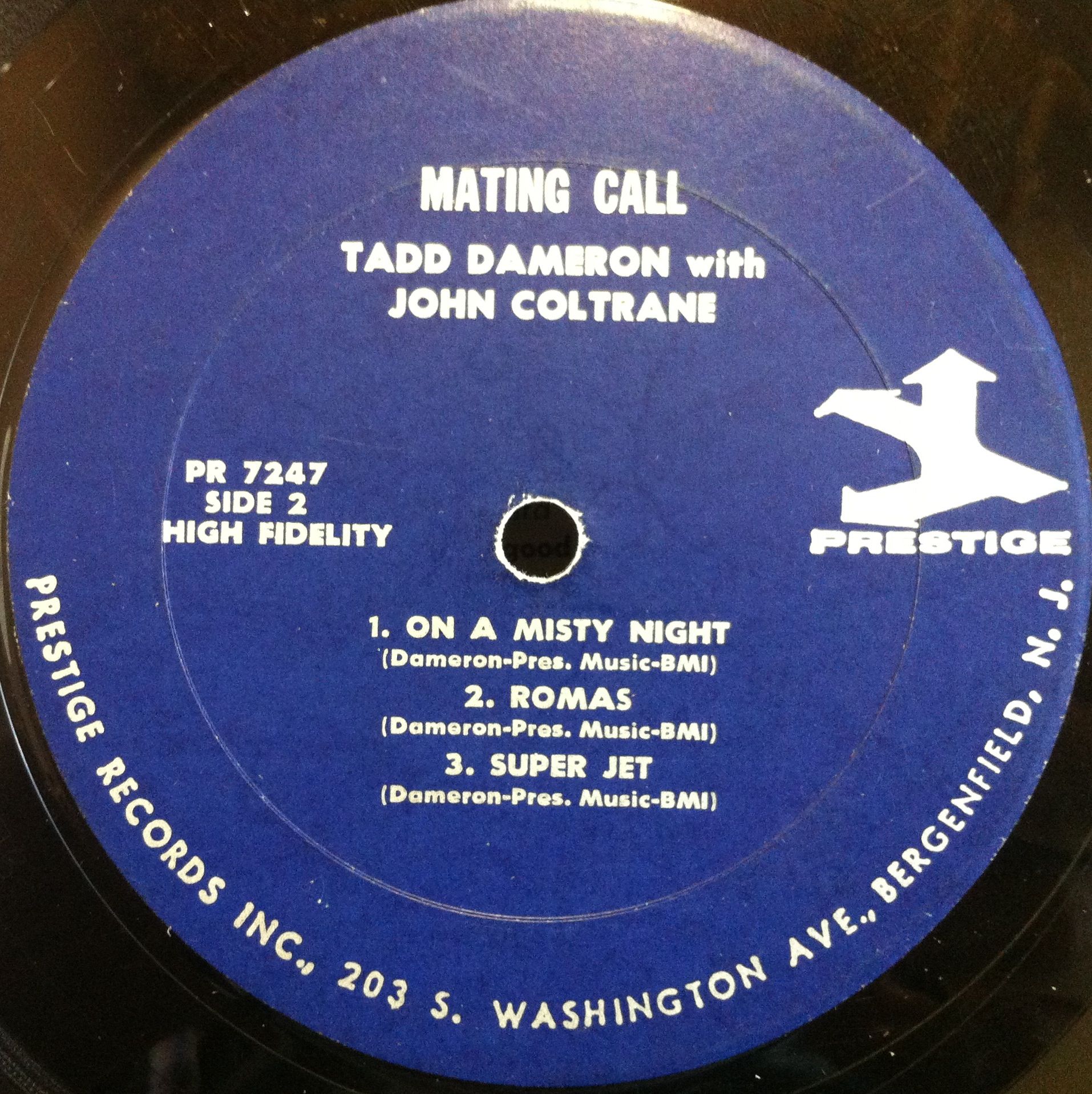 JOHN COLTRANE & TADD DAMERON mating call LP VG PR 7247 RVG Van Gelder