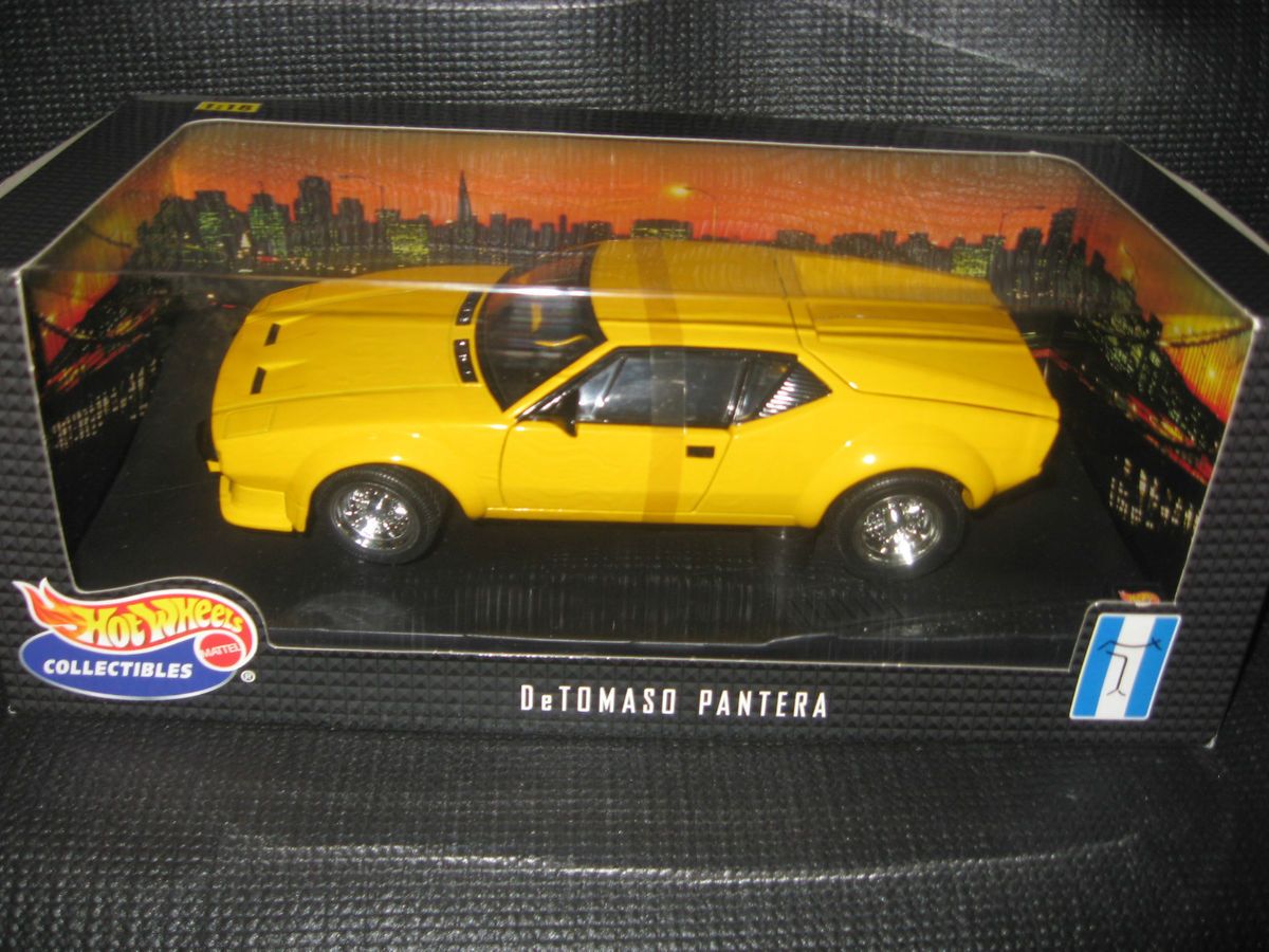 18 Hotwheels Mattel DeTomaso Pantera Yellow New in Box