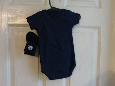 Dallas Cowboys Baby One Piece 3 6 Months with Socks Navy Blue SM Logo