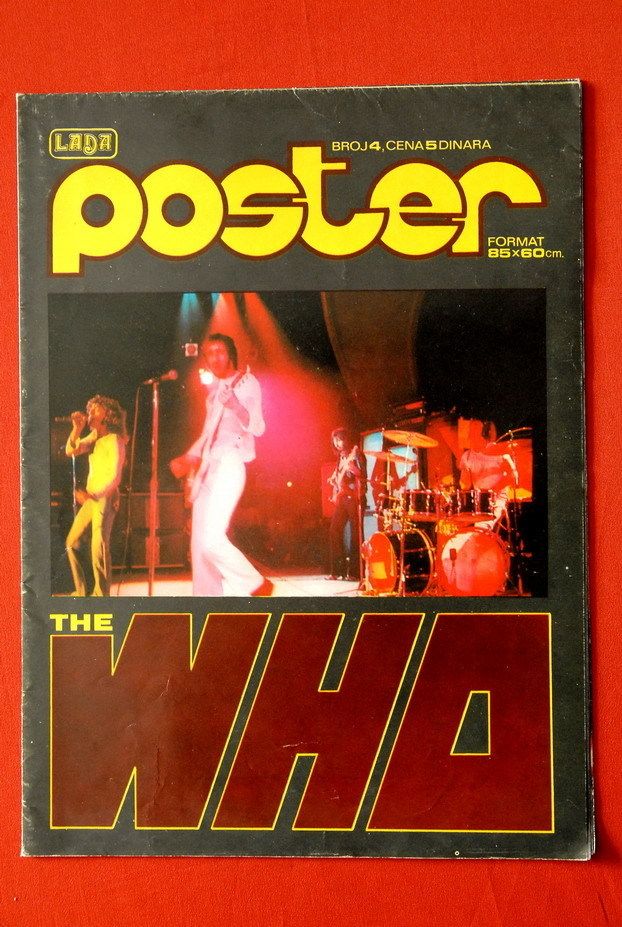 The Who Daltrey 1975 Unique RARE 2 Sided Vintage EXYU Poster Magazine