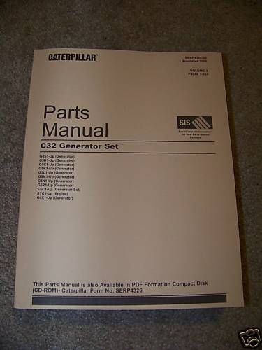 Caterpillar C32 Generator Set Parts Manual Book Vol 1