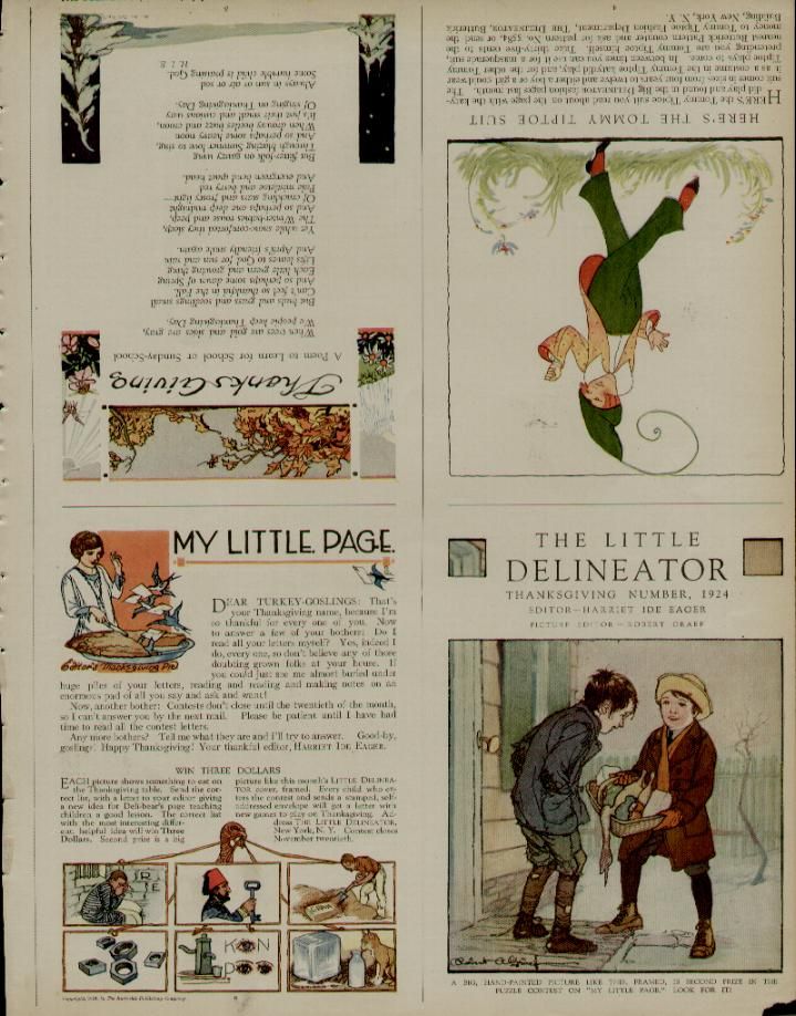 1924 THE LITTLE DELINEATOR STORY BOOK PAGE / NOVEMBER 1924