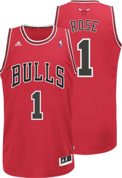 Derrick Rose Jersey Adidas Revolution 30 Red Swingman 1 Chicago Bulls