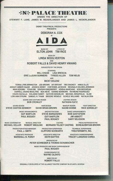 Deborah Cox Micky Dolenz Will Chase Aida Signed Autograph Playbill