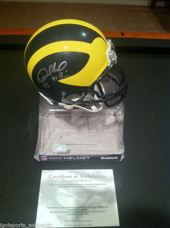 Desmond Howard Signed Michigan Wolverines Helmet COA Heisman Trophy