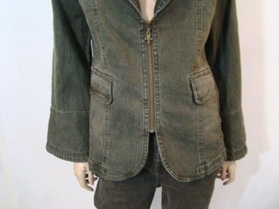 New Diane Gilman DG2 Green Lantern Sleeve Jean Jacket S