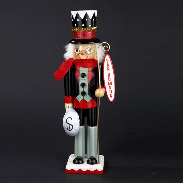 Dickens Scrooge Christmas Carol Wood Nutcracker 15 inch Decoration