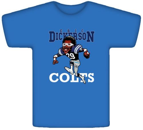 Eric Dickerson Retro Football Caricature T Shirt