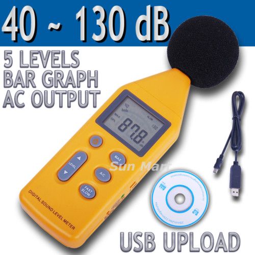 Digital Sound Level Meter Decibel Logger 40 130 DB USB