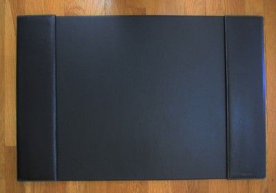 levenger black leather morgan pocket desk pad
