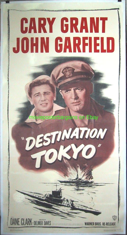 Destination Tokyo Movie Poster R1950 Cary Grant 3 Sheet