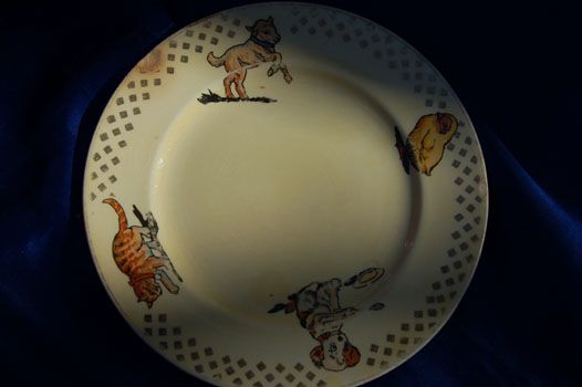  plate Edwin Knowles USA 1935 wire fox terrier dog Cat goat chick