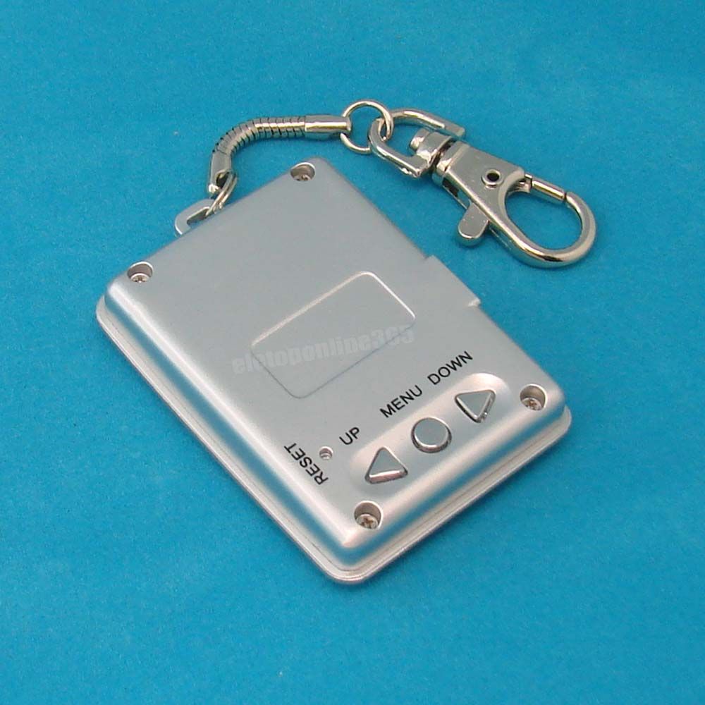 lcd mini keychain digital photo frame 8m silver