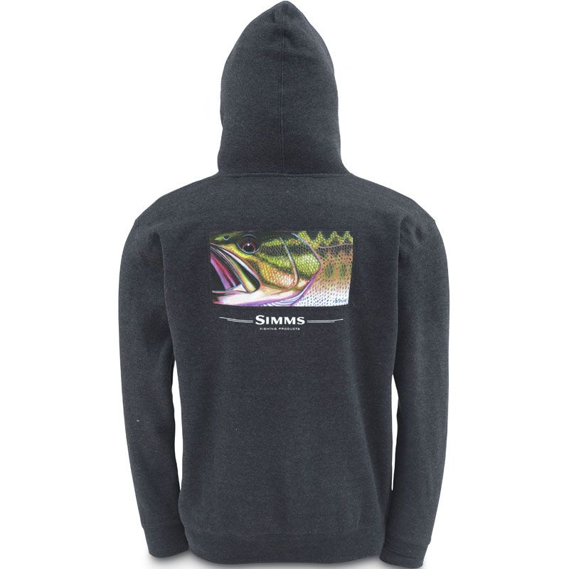 Simms Fly Fishing DeYoung Largemouth Bass Pullover Hoody Charcoal