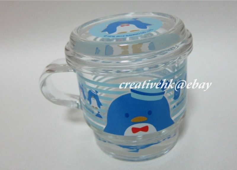 sanrio tuxedosam pengiun glass mug cup tumbler w lid