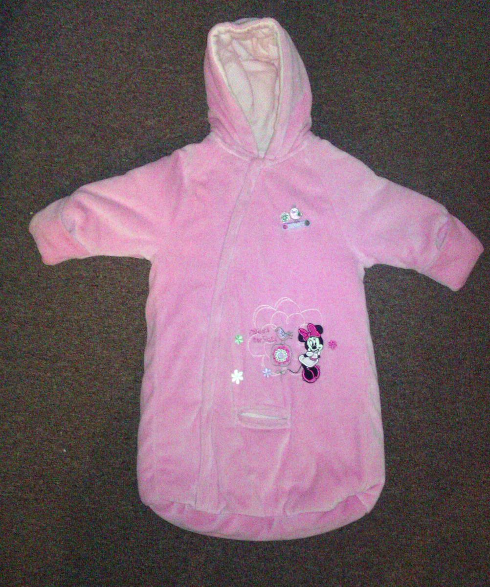 Disney Baby Girl Pink Minnie Mouse Winter Bunting Bag Sz 0 3 Months