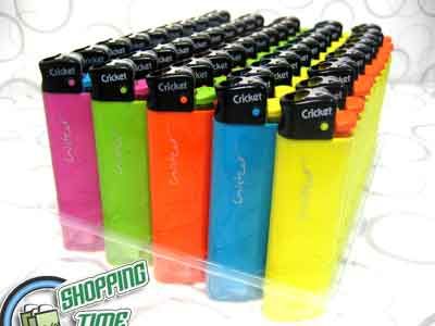 50x Cricket Cigarette Tobacco Disposable Lighter Blue Green Orange