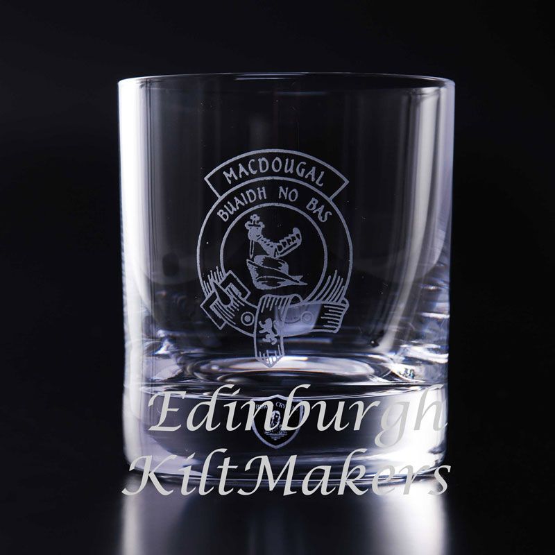 Campbell Clan Crested Crystal Whiskey Glass Burns Crystal Whisky