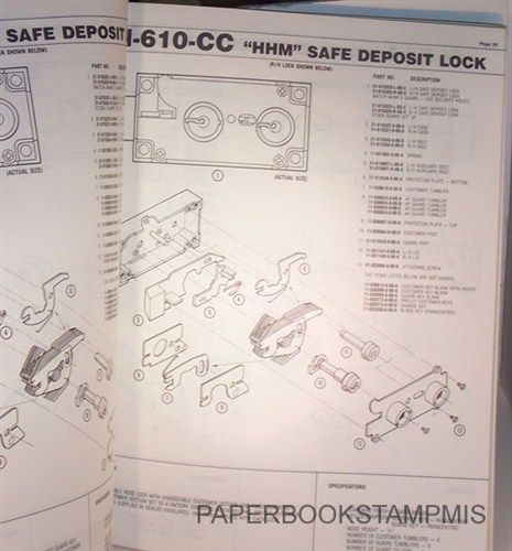 This is a Used Diebold 1987 Parts Catalog Locksmith book. The one you