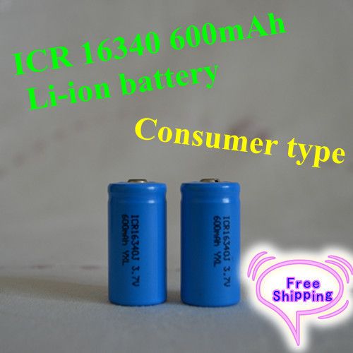  16340 3 6V Rechargeable Li ion battery Digital camera LED flash light