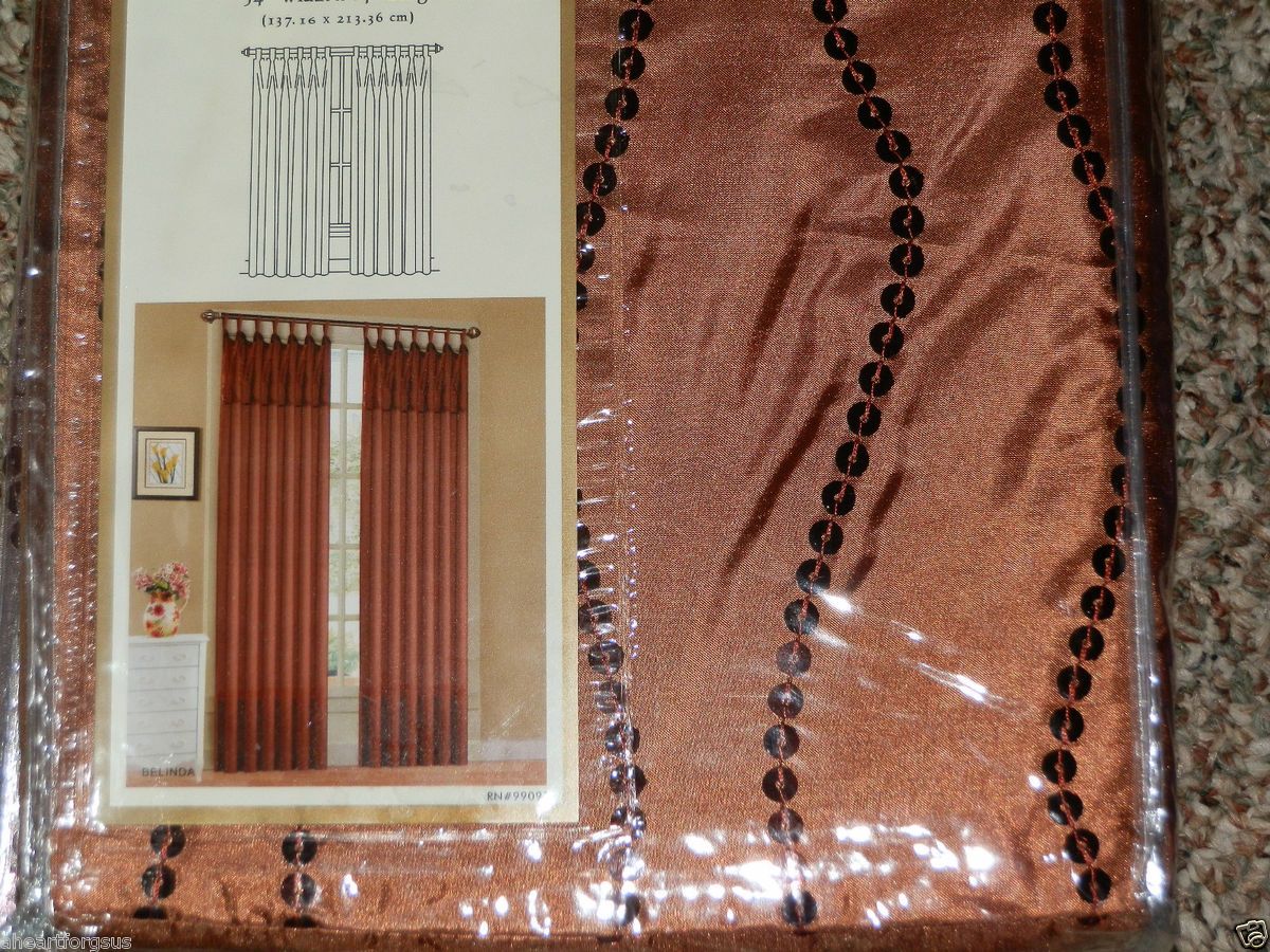 DUCK RIVER WINDOW CURTAIN PANEL TAB TOP BRONZE SHEER SEQUINS BELINDA