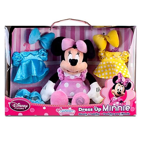 Disney Dress Up 14 inch Minnie Mouse Plush Doll with 3 Outfits Set