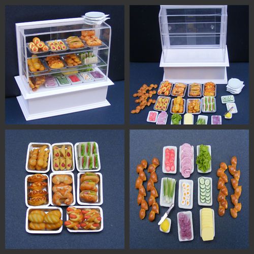 12 Scale Sandwich Roll Bar Display Dolls House Miniature Food