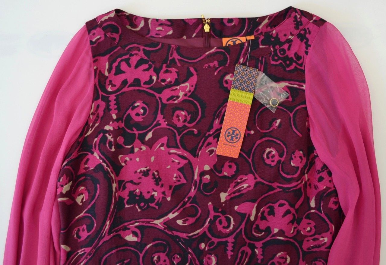 Tory Burch Dorrance Dress US 12 L XL UK 14 16 $550 Wool Silk Paisley