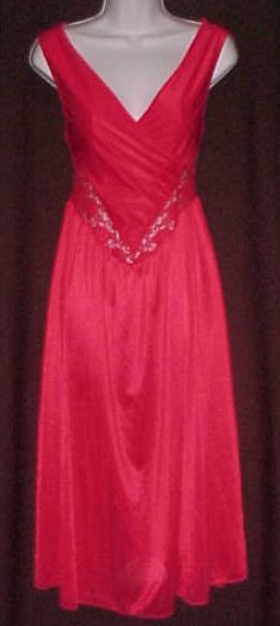 Hot Red Body Hugging Spandex Lace Waltz Nightgown Sz S