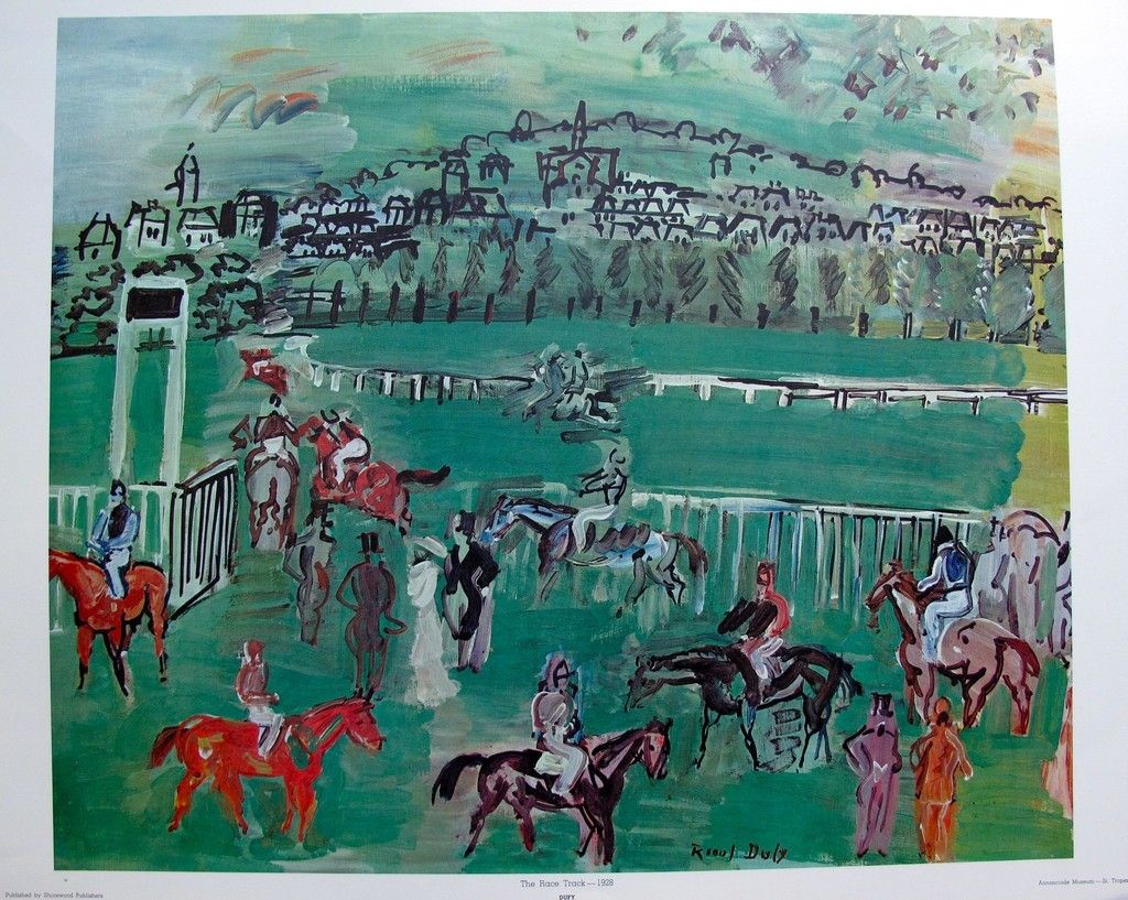 Raoul Dufy 1971 Plate Signed Lithograph The Race Track 1928