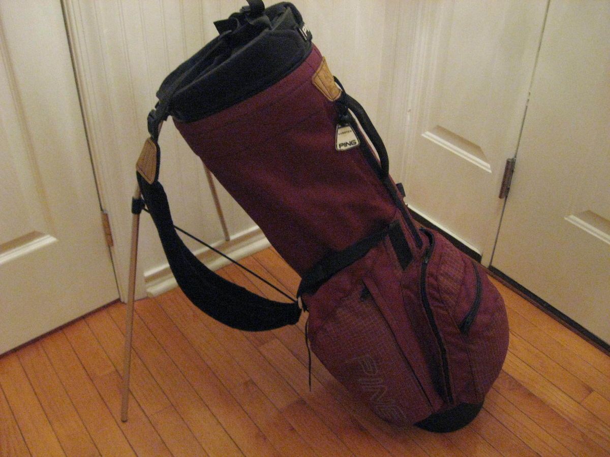 Ping Hoofer Stand Bag Double Strap Burgandy Nice Bag