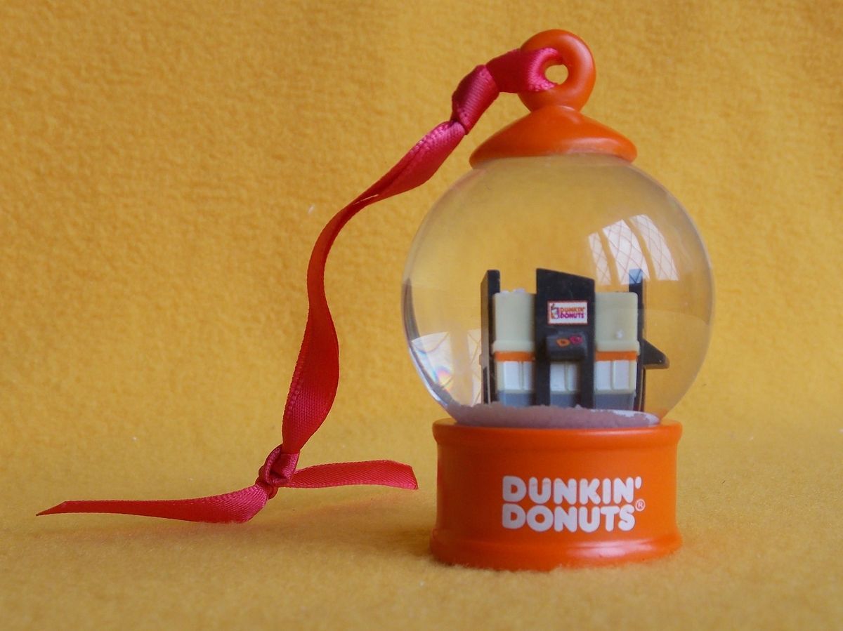 Dunkin Donuts Ornament Snow Globe Dunkin Coffee Store 2012 Coffee Shop