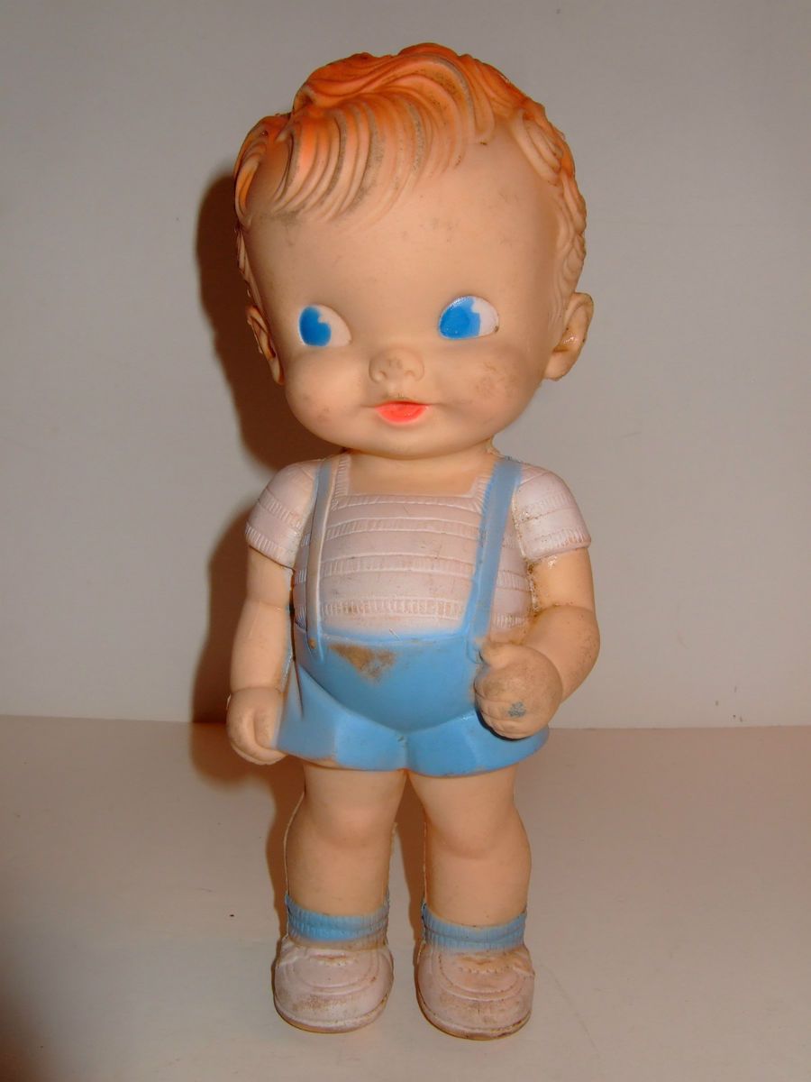 Vtg Ruth E. Newton Sun Rubber Company Boy Blue Rubber Squeak Squeeze