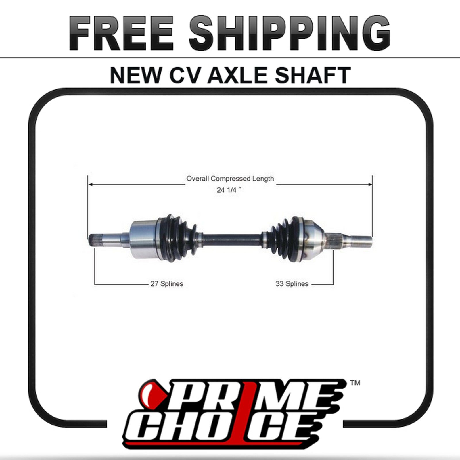 New Complete CV Joint Axle Shaft Assembly Front Left Driver Right