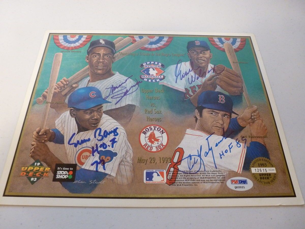 Carl Yastrzemski Ernie Banks Earl Wilson Minnie Minoso Signed1993 UDA