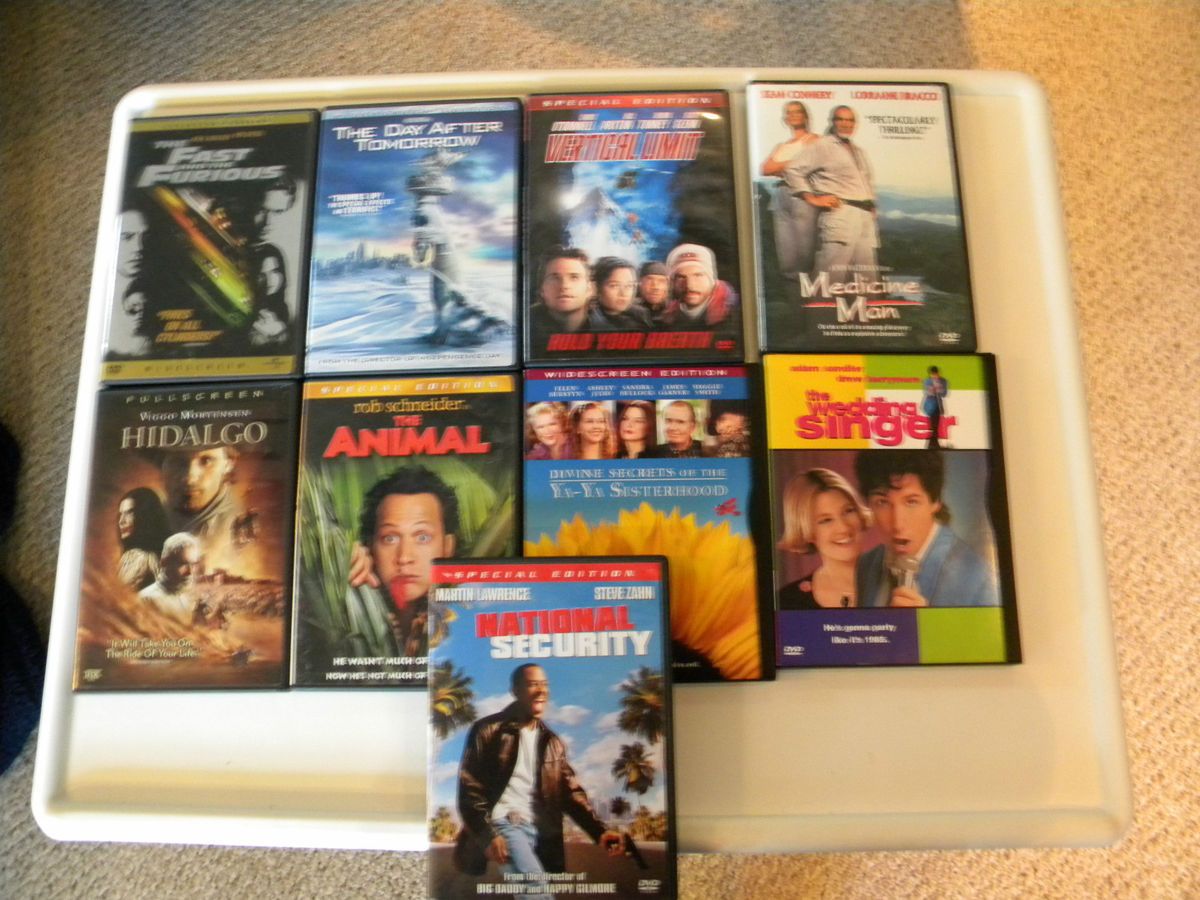 Lot of 9 DVD Action Drama Movies w Original Cases Connery Sandler