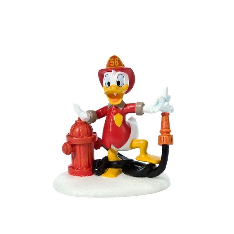 DISNEY DEPARTMENT 56 MICKEYS CHRISTMAS VILLAGE DONALDS FIRE HOSE