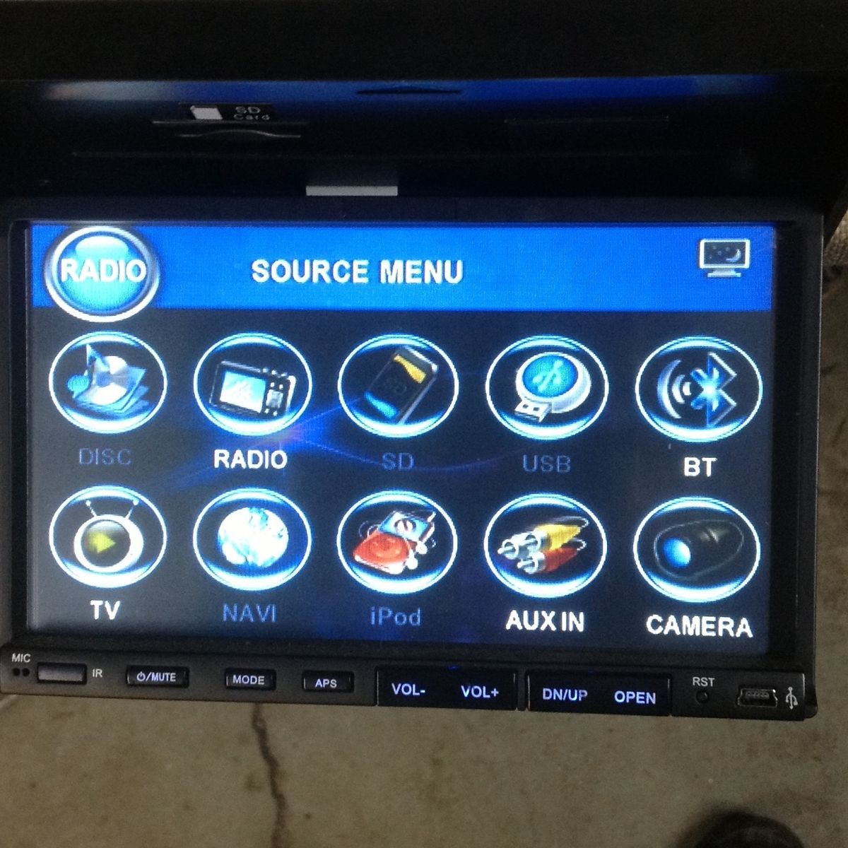 DUAL DVD CD AM FM Stereo Tuner In Dash Double Din Unit iPod Reverse