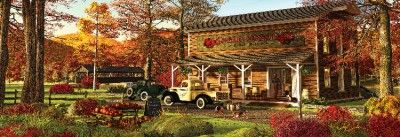 Masterpieces Randy Earles Sugar Creek Cider Mill Panoramic Jigsaw