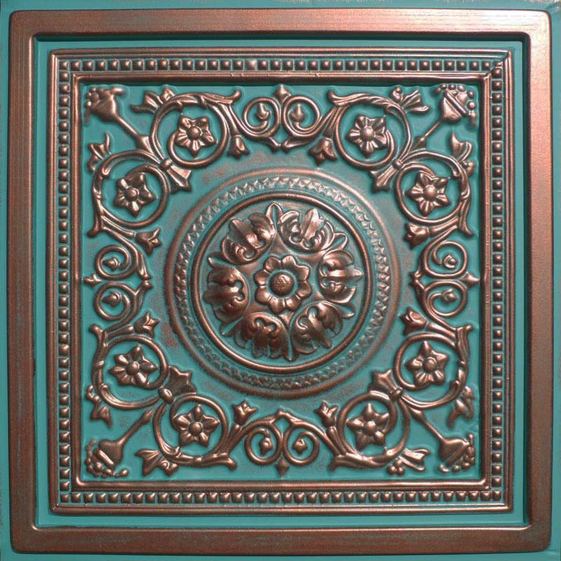 Drop in or Glue on Universal 24x24 PVC Ceiling Tile Majesty Copper