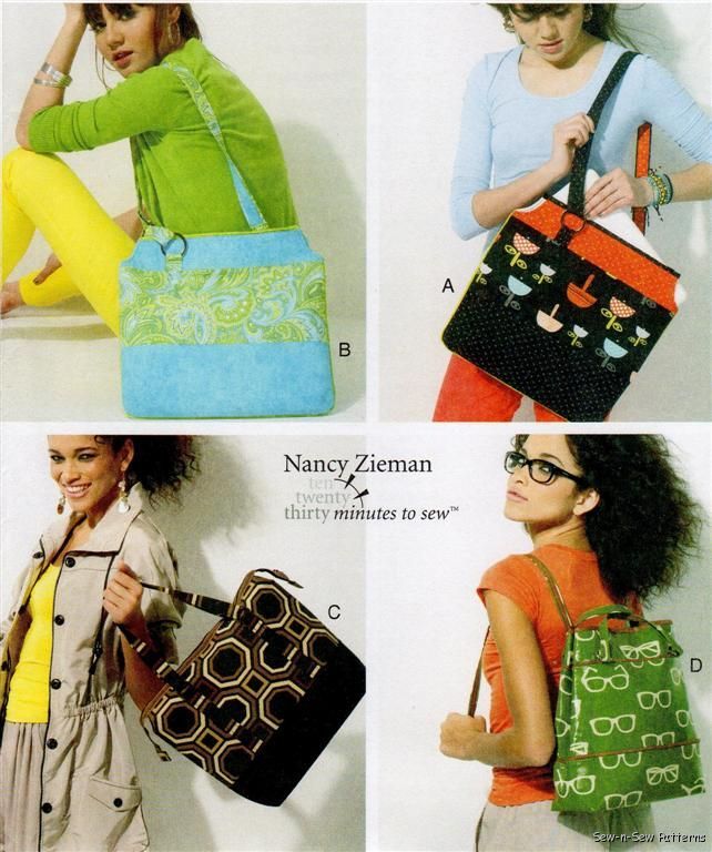 McCalls 6579 Sewing Pattern Nancy Zieman Easy Shoulder Bag Purse Tote