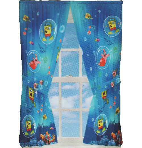 4pc Spongebob Squarepants Fish School Drapes Set Patrick Window Panel