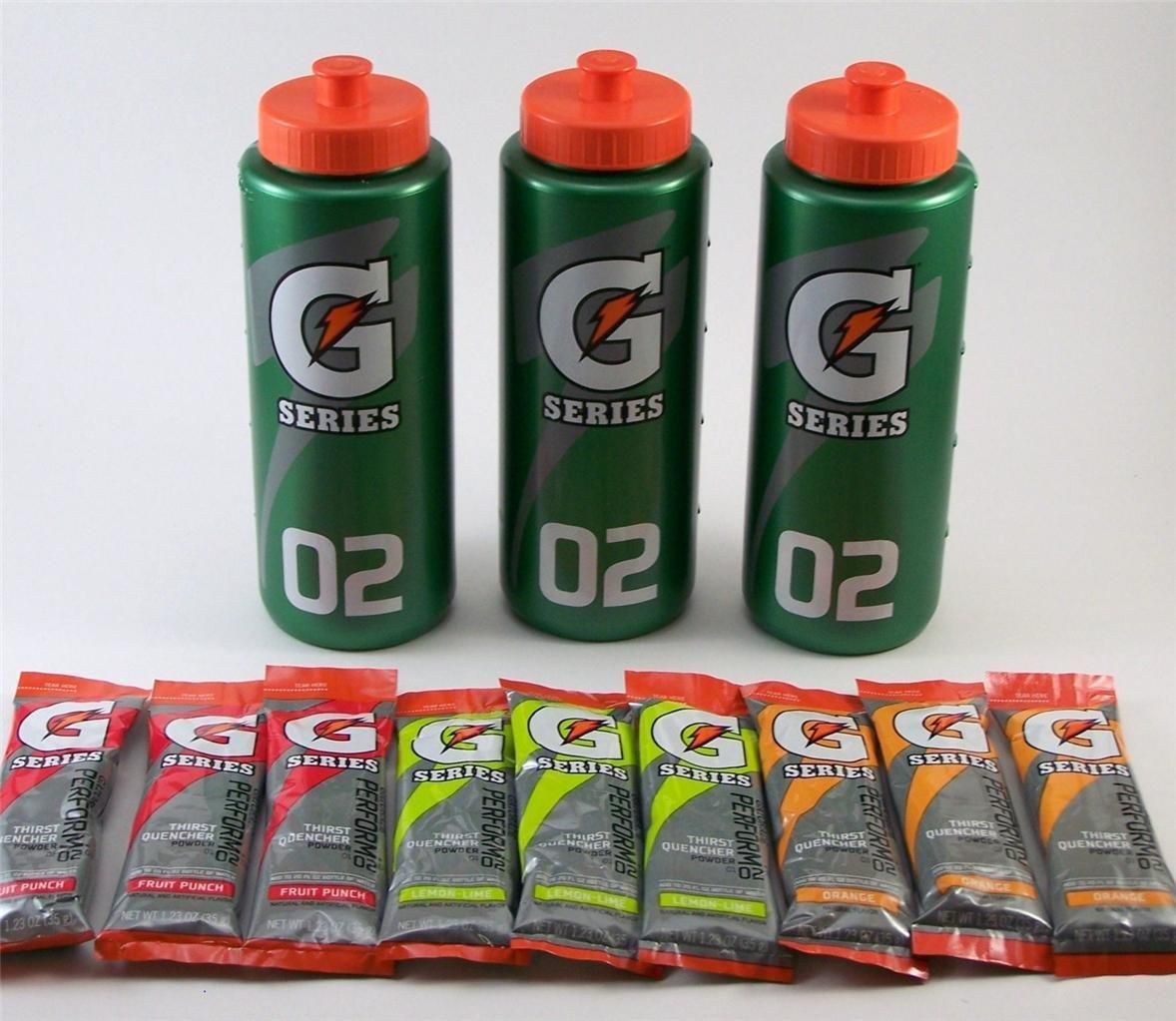  20 oz Squeeze Bottles & 9 Drink Powder Packs NEW prepper bug out bag