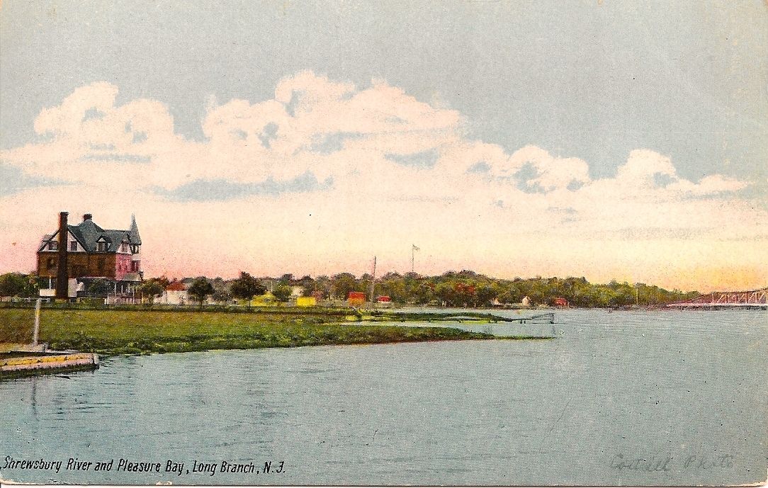 Early Long Branch NJ Postcard A View at Pleasant Bay on Shrewsbury