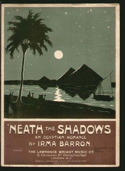  Shadows Irma Barron 1911 Piano Solo Egypt Vintage Sheet Music