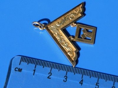 Antique 9ct Gold Masonic Past Masters Jewel Pendant 11g